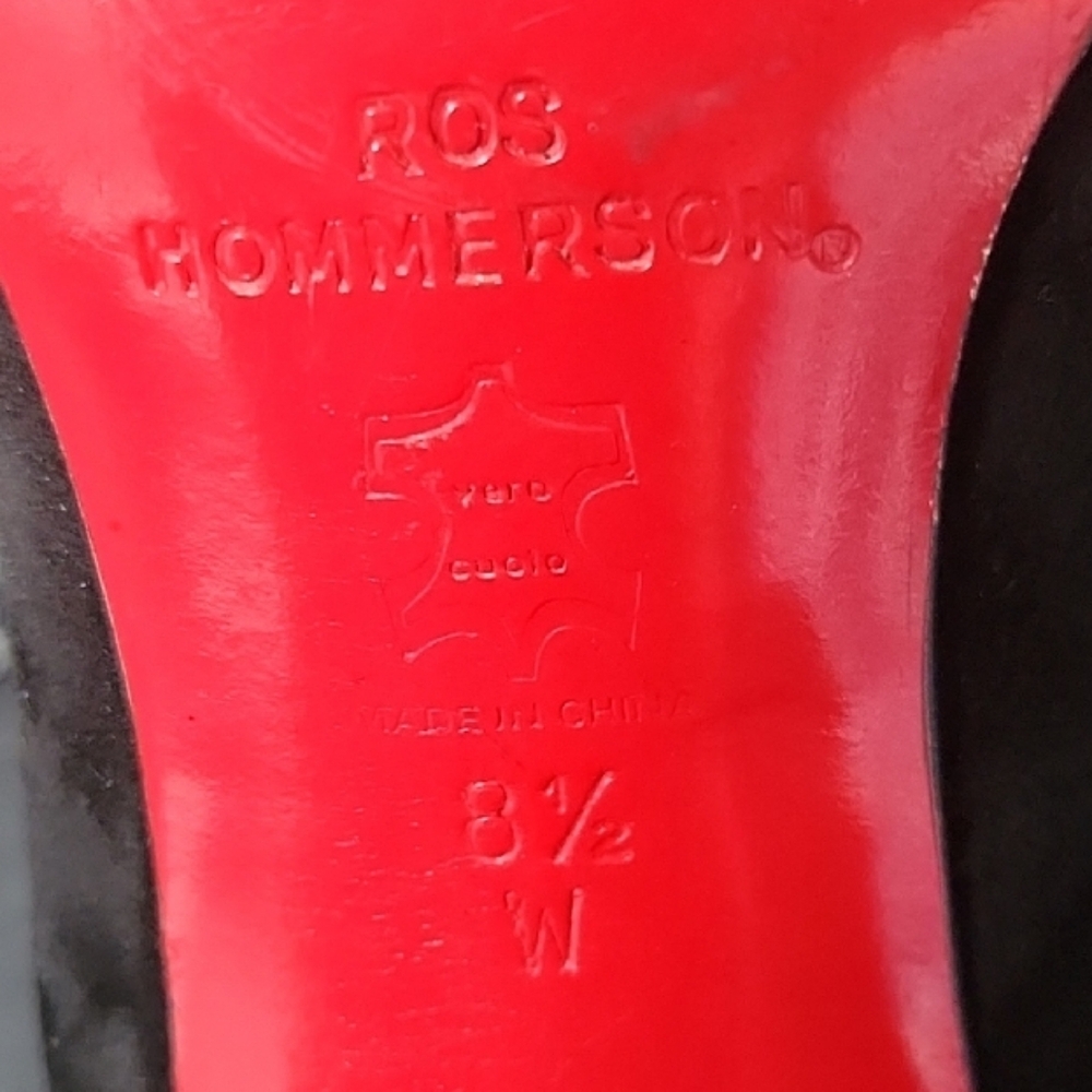 Ros Hommerson Black Suede Heels Size 8.5 - Picture 7 of 8